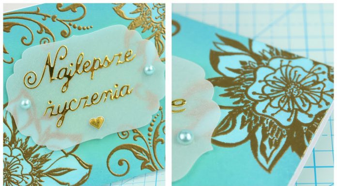 Kartka ze złotym embossingiem Kartka ze złotym embossingiem